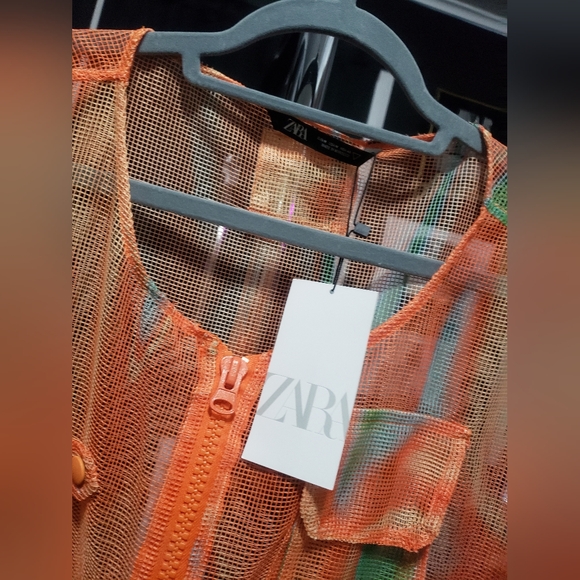 STRUCTURED MESH VEST ZARA Orange - Picture 6 of 15